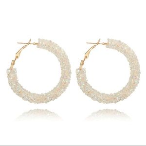 3/$30 Crystal Hoop Geometric Clip On Earrings